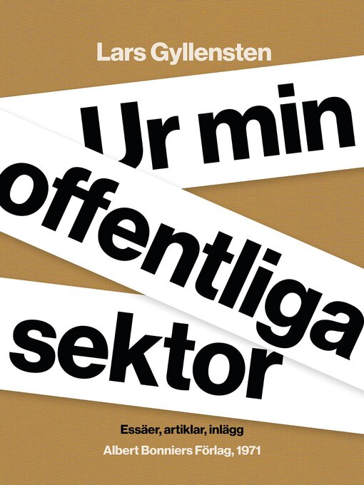 Title details for Ur min offentliga sektor by Lars Gyllensten - Available